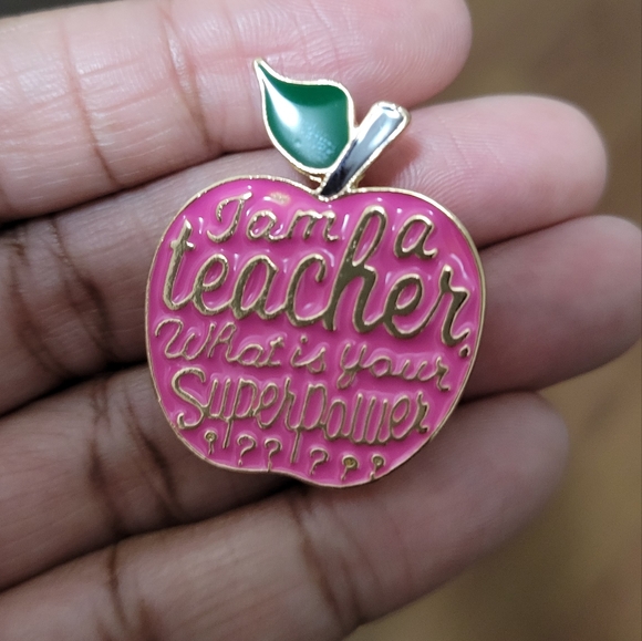 I'm a Teacher What's Your Superpower Enamel Pin - Picture 3 of 3